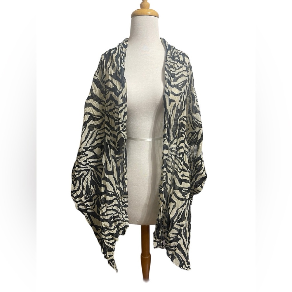 Zebra Print Shawl Scarf Waist Tie